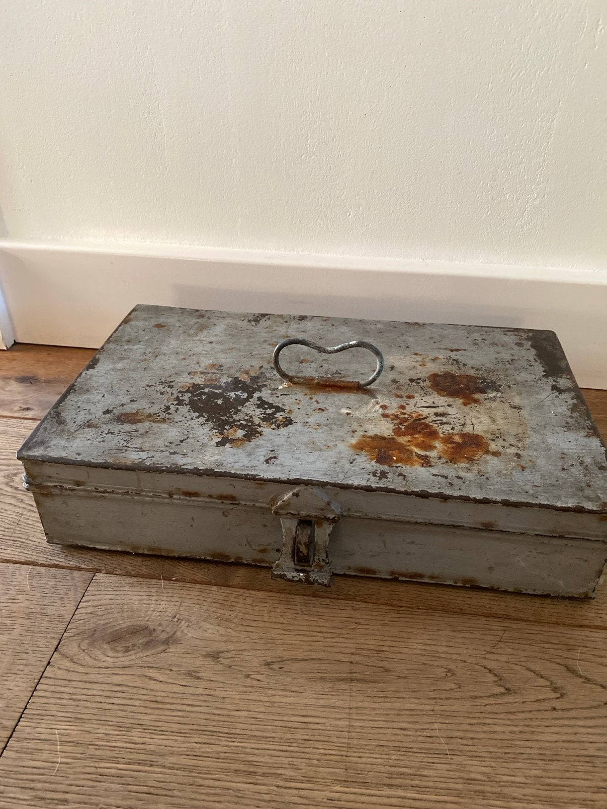 Vintage metalen geldlade- Industriële opberger, Ophalen of Verzenden