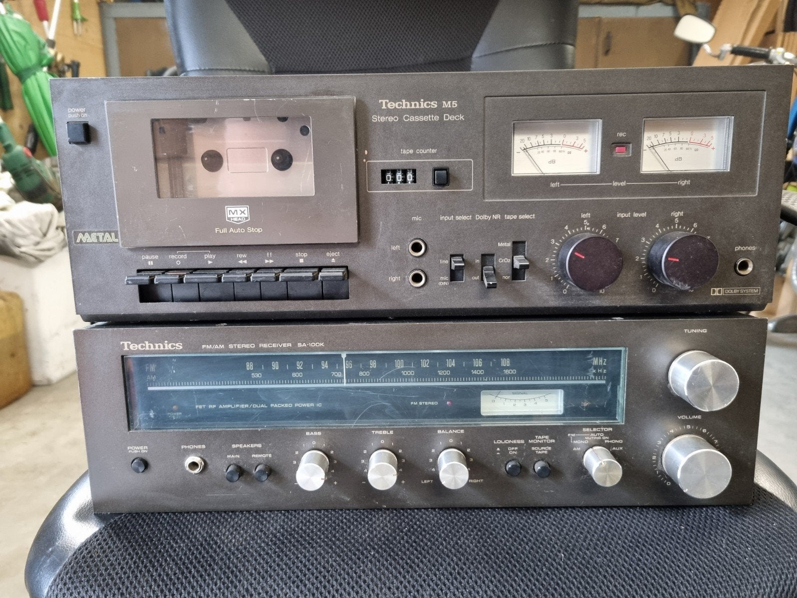 Vintage, TECHNICS Receiver SA 100K en cassette deck M5, Ophalen, Gebruikt, Overige merken
