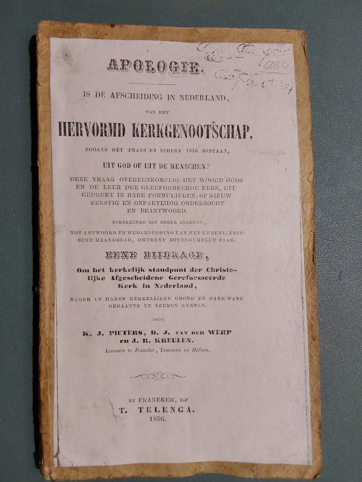 Apologie  / Afscheiding van 1834, Gelezen, Christendom | Protestants, Ophalen of Verzenden, Drietal afgescheiden predikanten