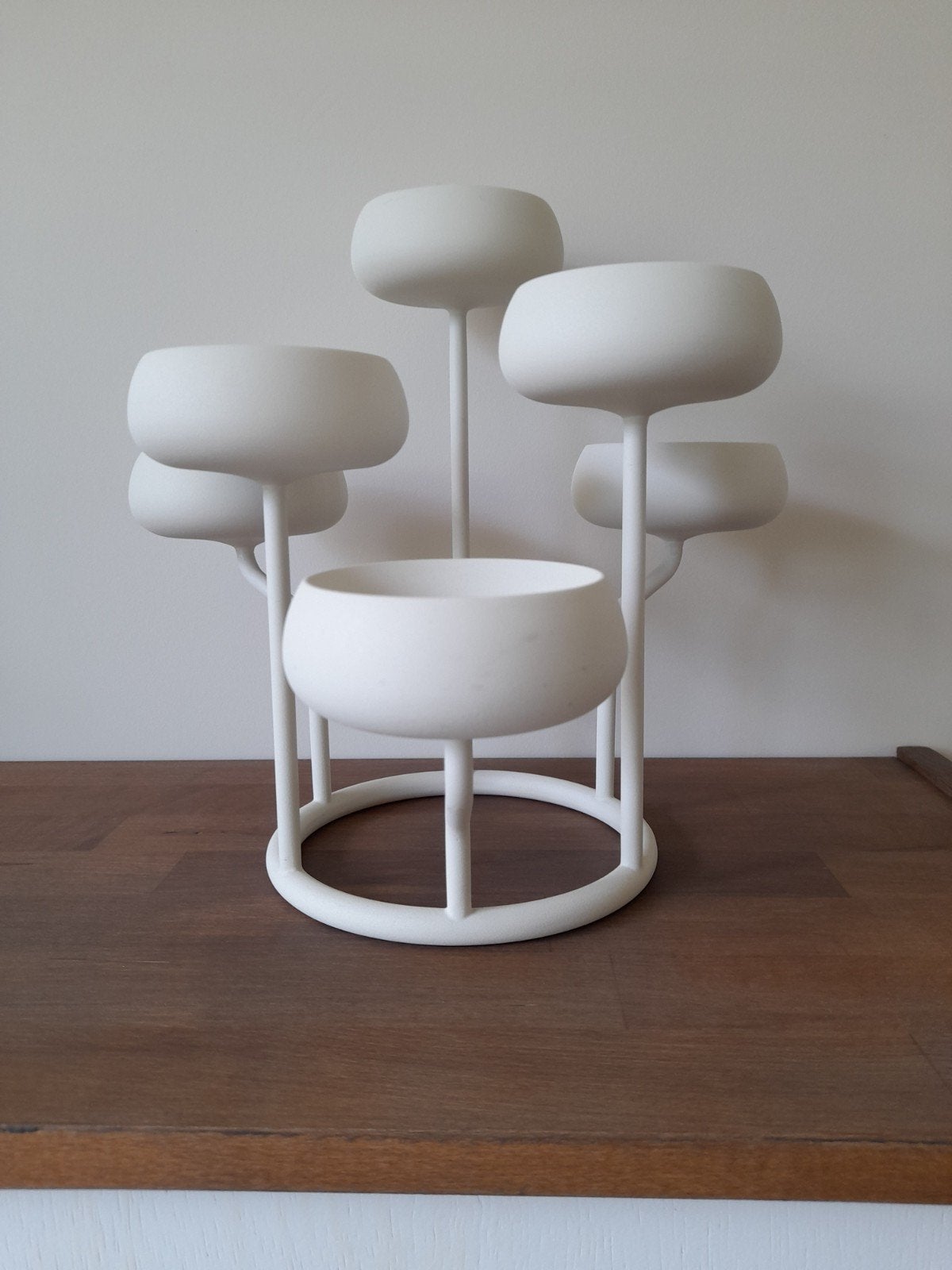 Iittala Nappula kandelaar 6-armig wit, Wit, Ophalen of Verzenden, Zo goed als nieuw, Metaal