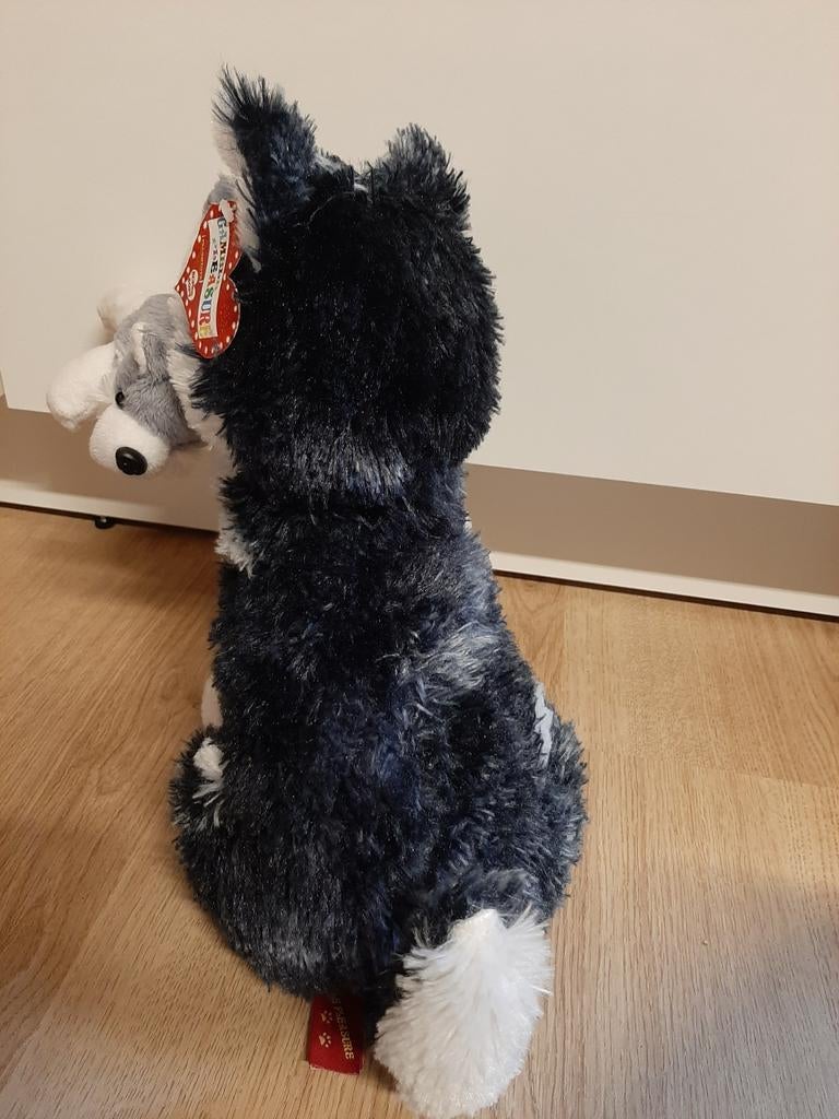 Husky hond knuffel met puppy 36 cm, Ophalen of Verzenden, Hond