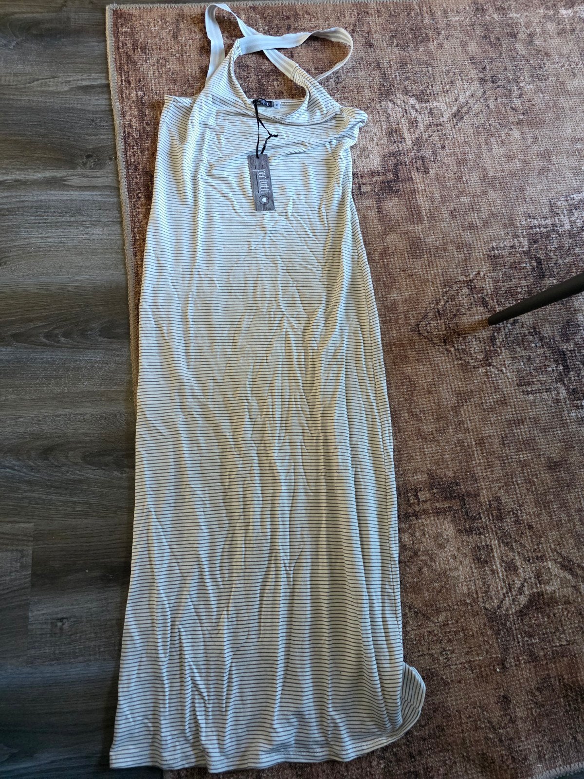 Nieuwe gestreepte  jurk van Per Tutti, maat XL, Kleding | Dames, Per Tutti, Beige, Nieuw, Ophalen of Verzenden