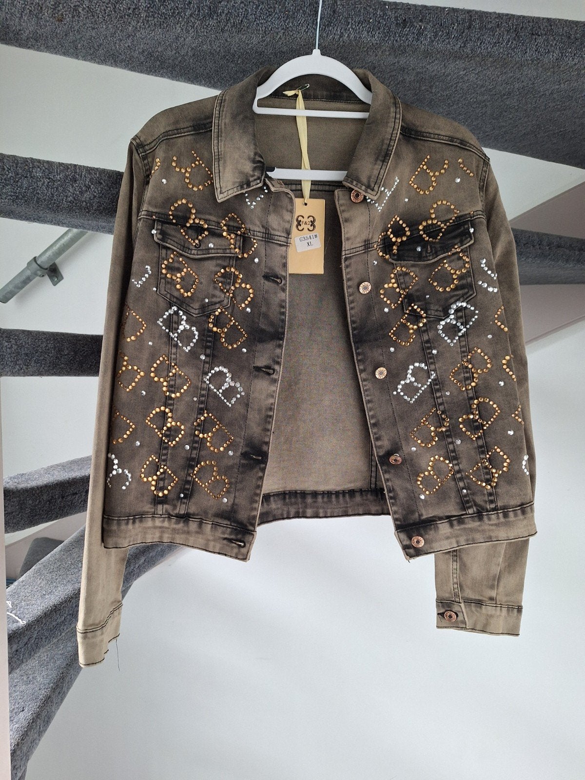 Stoer spijkerjasje met studs - Maat XL, Overige kleuren, Maat 46/48 (XL) of groter, Ophalen of Verzenden, Nieuw
