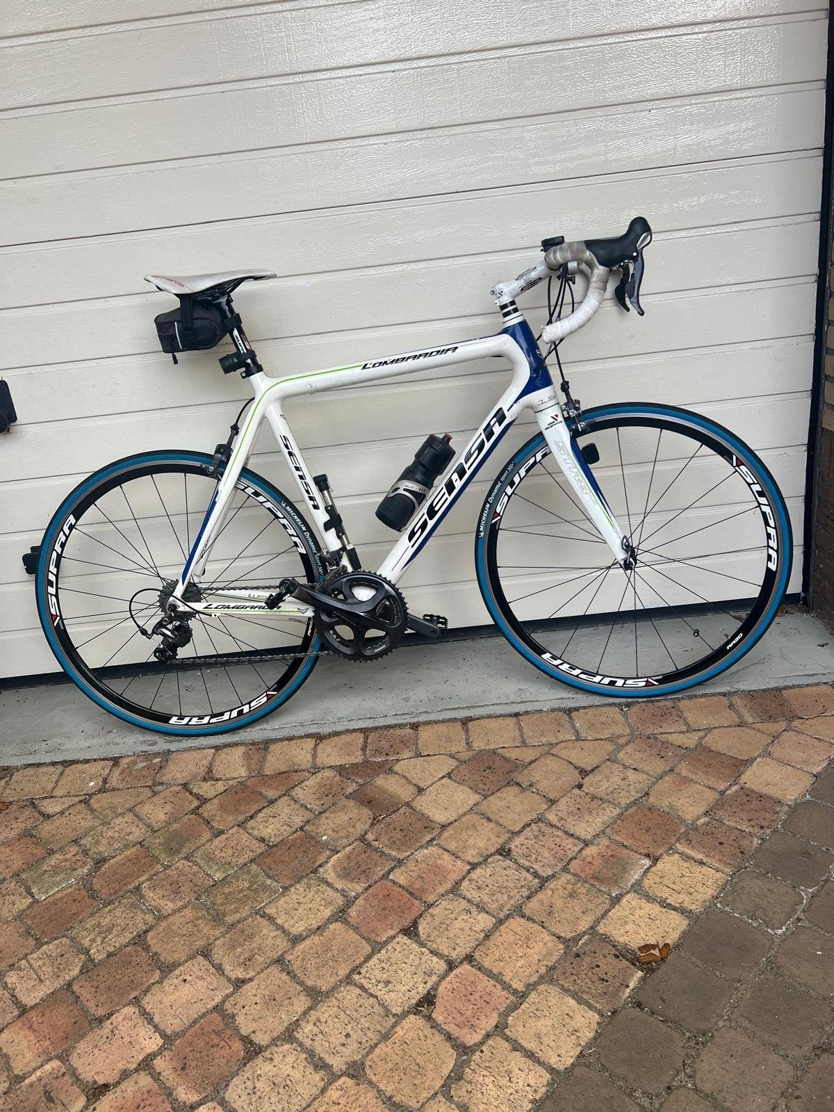 Sensa Lombardia Racefiets - Wit/Blauw/Groen, 28 inch, Gebruikt, Aluminium, Meer dan 20 versnellingen