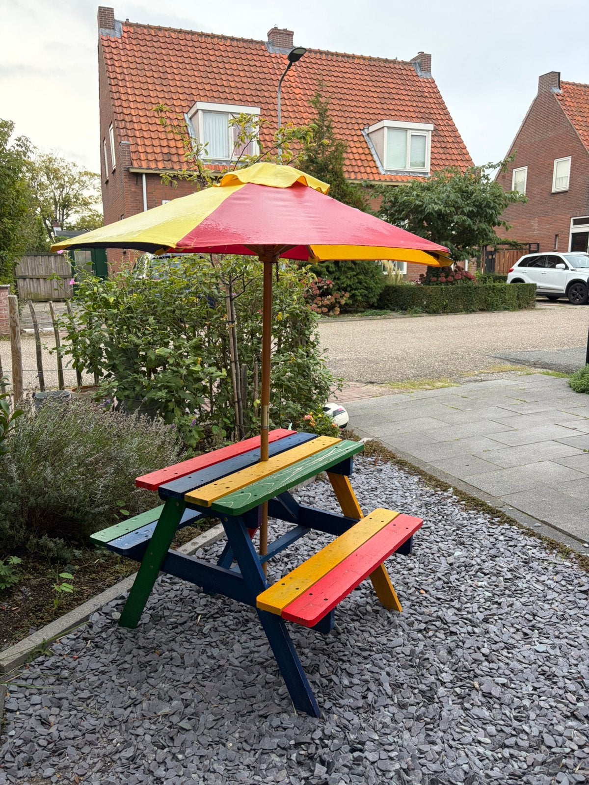 Kinder Picknicktafel, Gebruikt, Rechthoekig, Hout, Ophalen