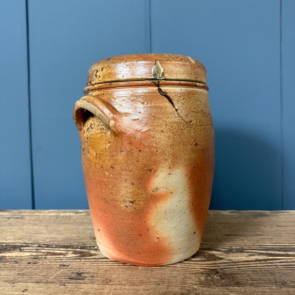 Antieke oude aardewerk pot met deksel 19e eeuw, Antiek en Kunst, Antiek | Keramiek en Aardewerk, Ophalen of Verzenden