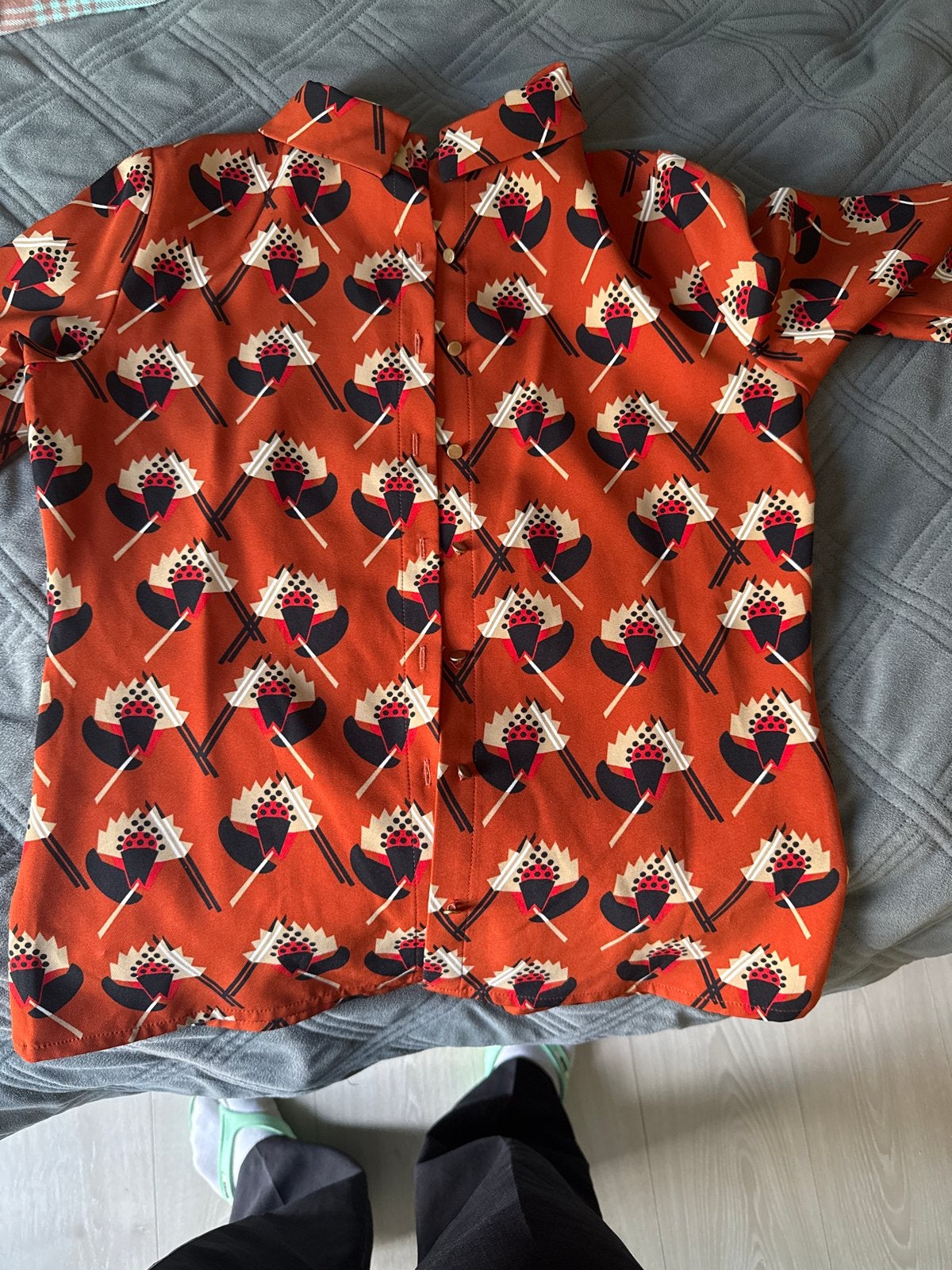 Steps blouse met retro print - Maat 38, Ophalen of Verzenden, Zo goed als nieuw, Maat 38/40 (M), Oranje