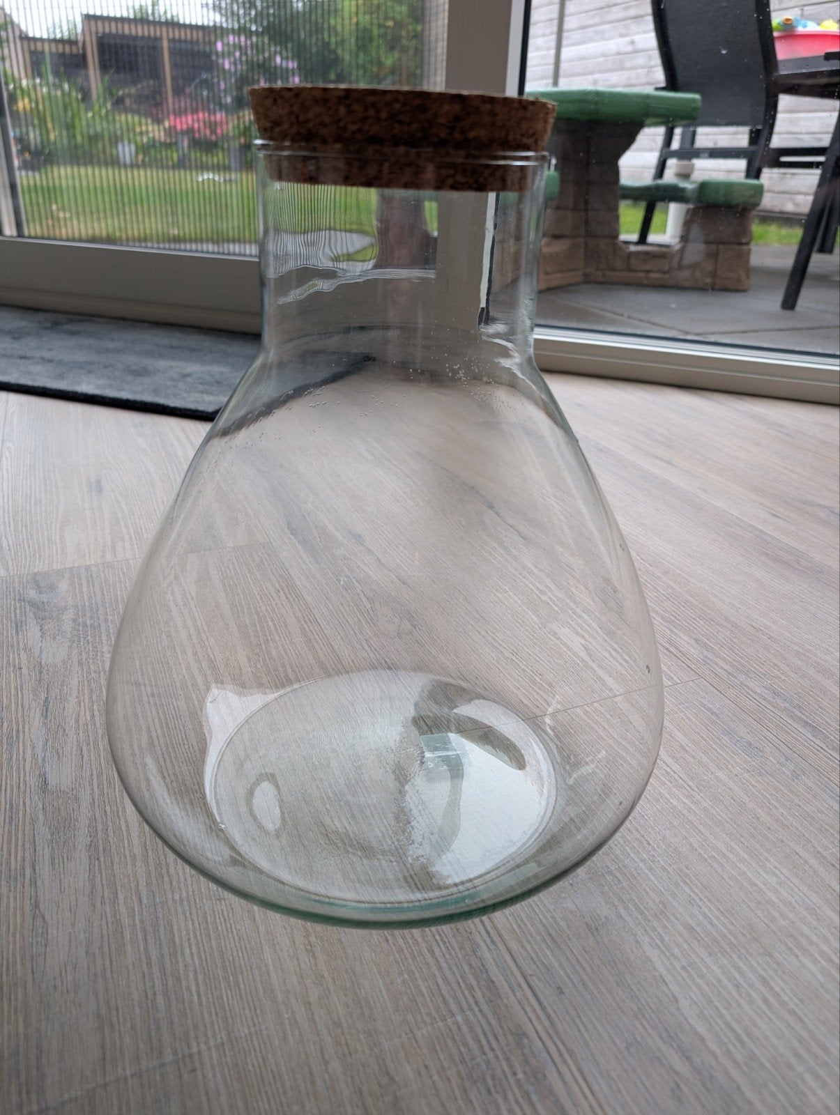 Terrarium fles met kurk, Ophalen, 25 cm, Zo goed als nieuw, Glas