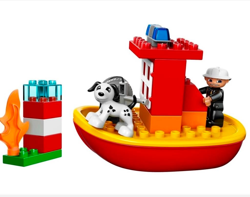 Lego Duplo 10591 Brandweerboot compleet, Ophalen of Verzenden, Zo goed als nieuw, Duplo