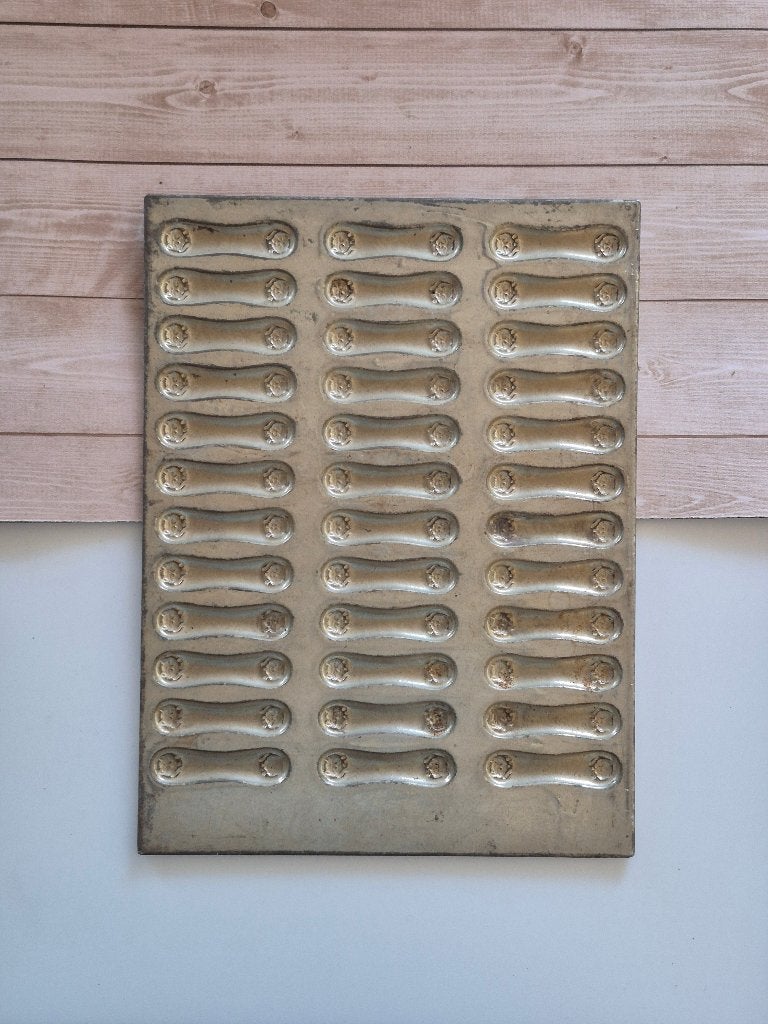 Chocolade vorm – plaat metaal – kattentongen (2), Antiek en Kunst, Ophalen of Verzenden