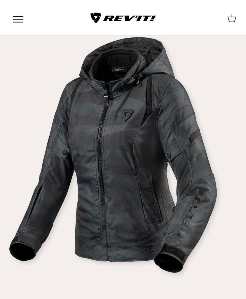 REV'IT! Flare 2 Jas Dames Camo Zwart Grijs, Overige merken, Heren, L, Tweedehands