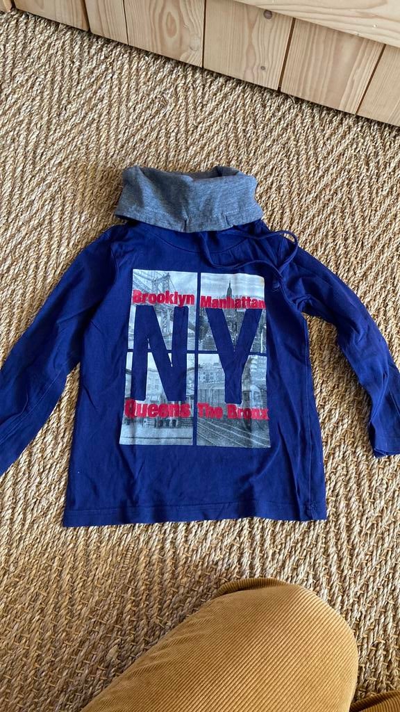 Donkerblauwe Longsleeve mt 98, Ophalen of Verzenden, Gebruikt, Jongen, Shirt of Longsleeve