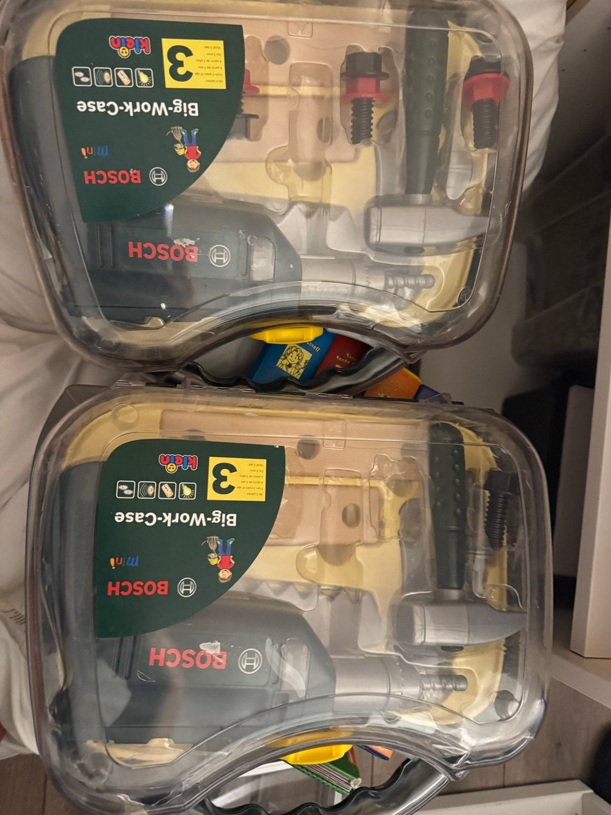 2x Bosch Mini Big-Work-Case Speelgoed Boormachine Set, Ophalen of Verzenden, Zo goed als nieuw, Jongen of Meisje