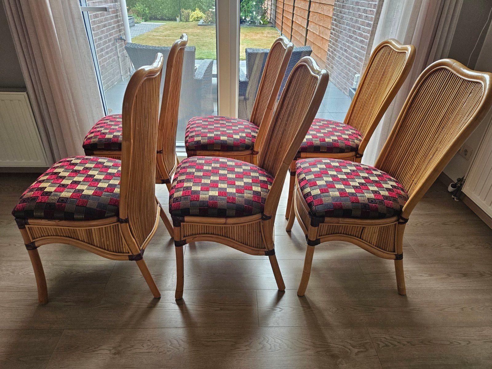 Eettafel 180 x 90 met 6 stoelen, Huis en Inrichting, Tafels | Eettafels, Ophalen, Gebruikt, Grenenhout, 50 tot 100 cm
