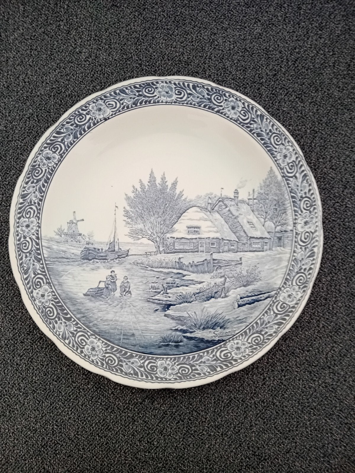 Groot Delftsblauw Boch wandbord - 40 cm, Ophalen of Verzenden