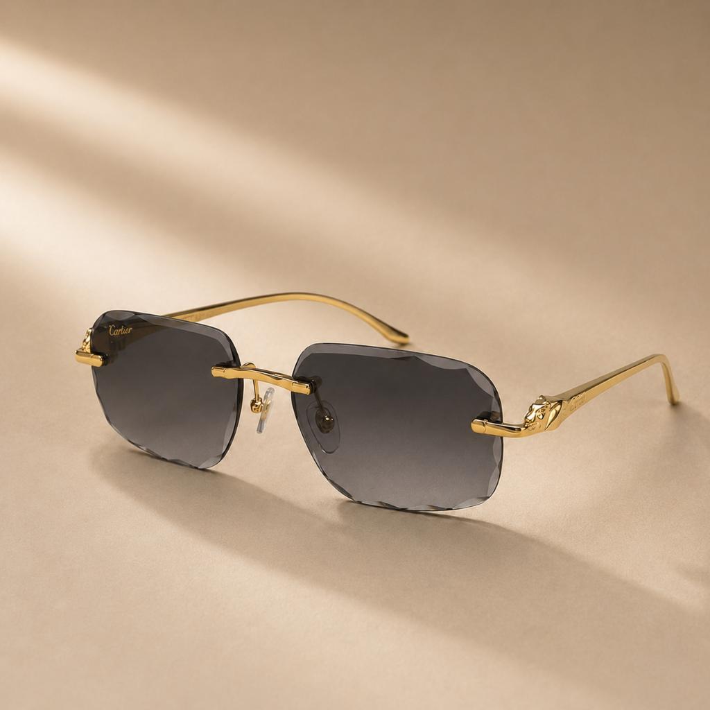 Cartier Panthère Zonnebril - Grijze Glazen, Sieraden, Tassen en Uiterlijk, Zonnebrillen en Brillen | Heren, Overige merken, Zonnebril