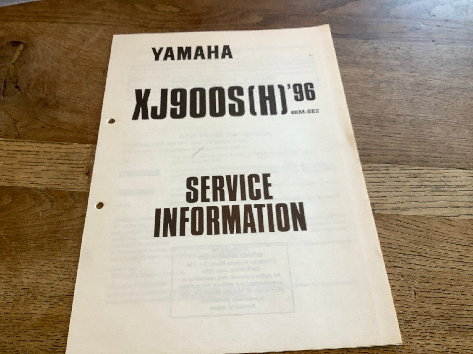 Yamaha XJ900S(H) '96 Service Informatie Handleiding.  (42), Motoren, Verzenden, Yamaha
