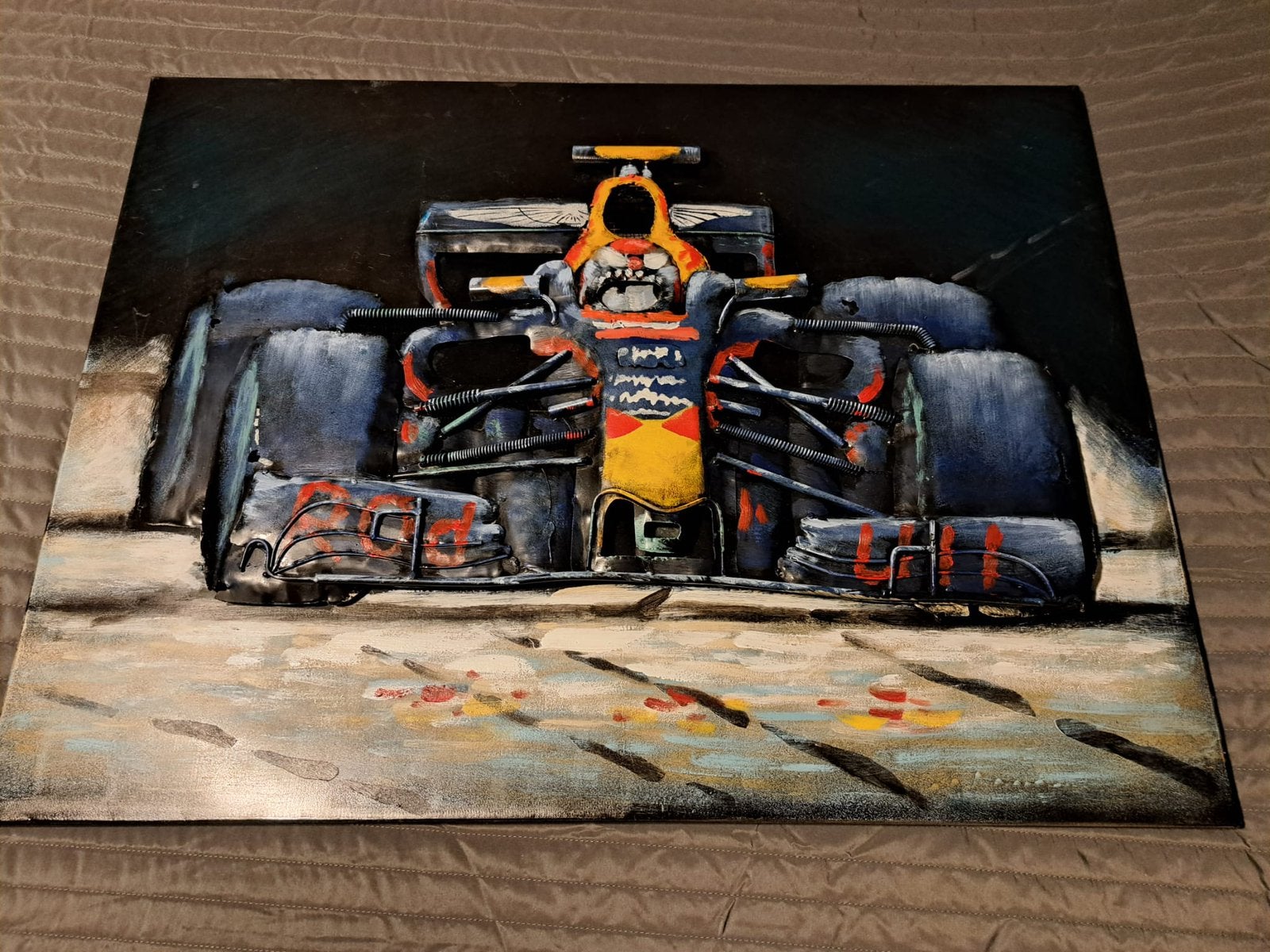 Max Verstappen 3D schilderij - Handgemaakt, Voertuigen, Ophalen of Verzenden, Echtheidscertificaat, Overige technieken