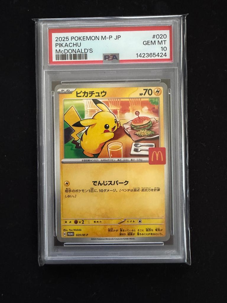 2025 Pokemon M-P JP Pikachu McDonald's PSA 10 GEM MT, Hobby en Vrije tijd, Verzamelkaartspellen | Pokémon, Ophalen of Verzenden