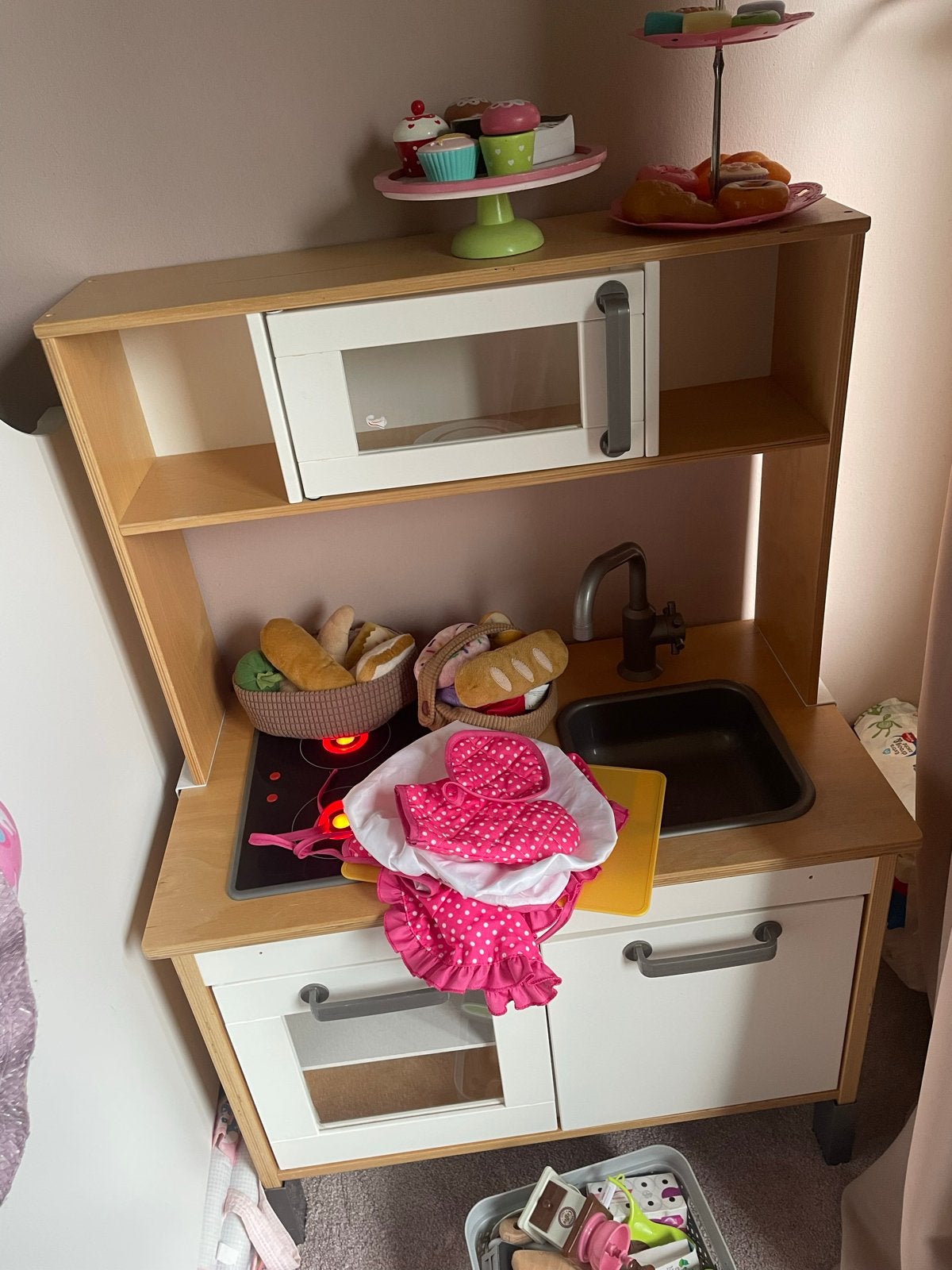 Ikea Houten speelkeuken met magnetron en accessoires, Ophalen, Gebruikt, Hout, Speelkeuken