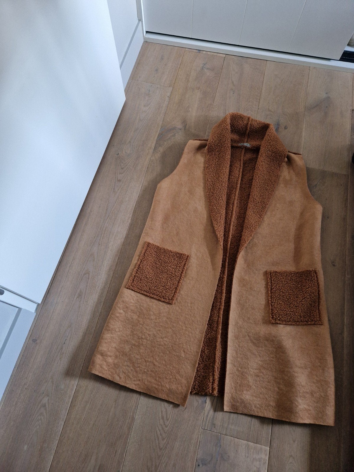 Bruin teddy gilet - One size, Bruin, Maat 42/44 (L), Solo G, Ophalen of Verzenden