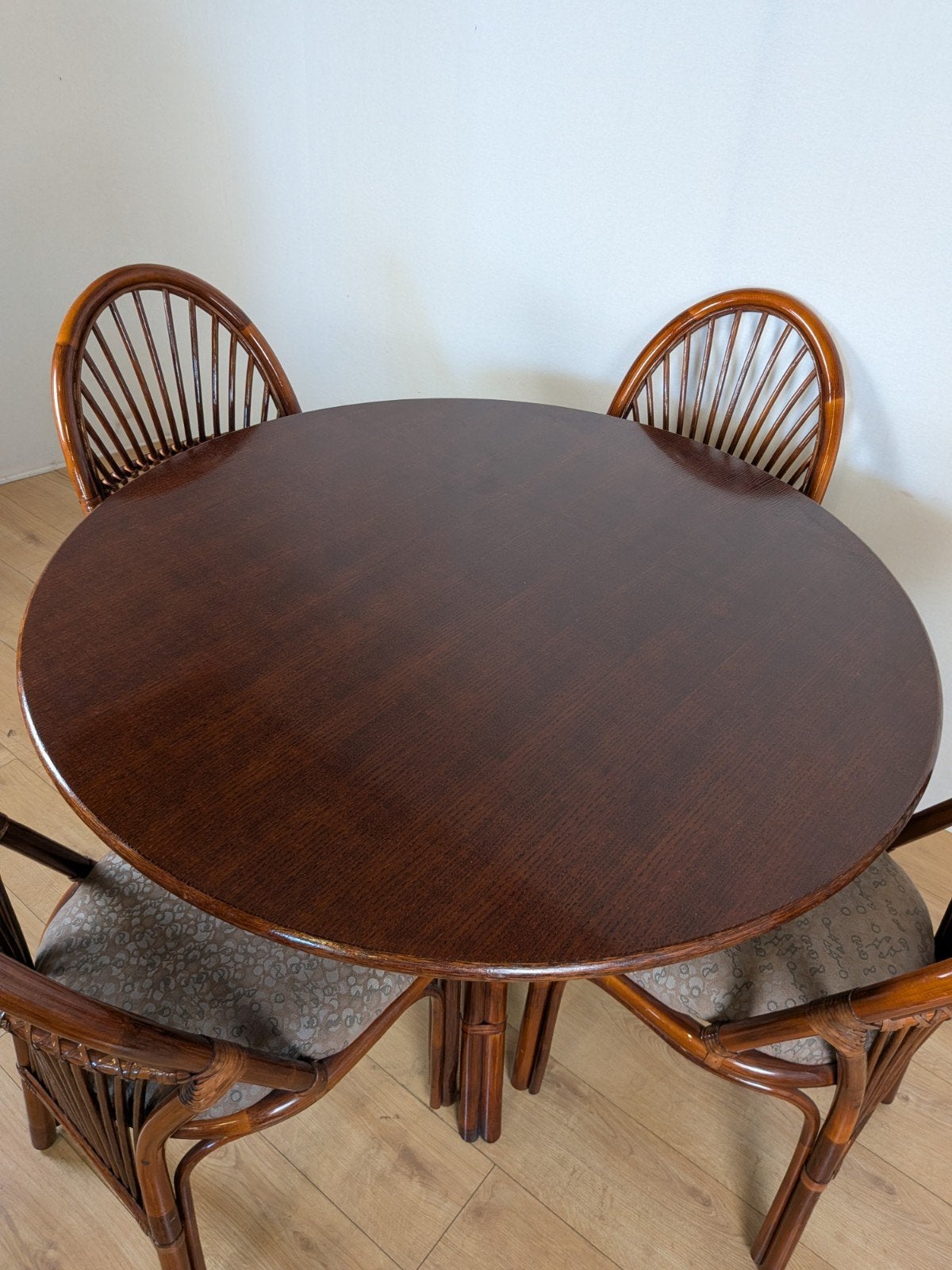 Roberti Rattan Italy Design Eethoek/ Ronde Tafel met stoelen, Overige materialen, Ophalen of Verzenden, Zo goed als nieuw, Robert Rattan