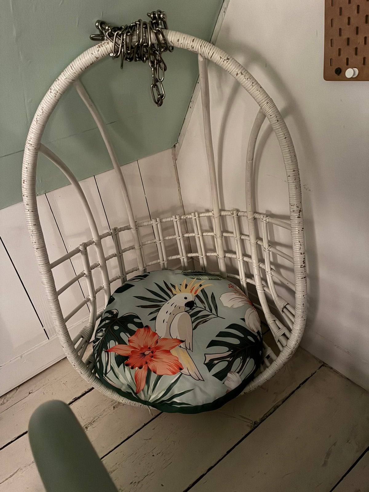 Witte hang stoel, Ophalen, Wit, Riet of Rotan, Zo goed als nieuw