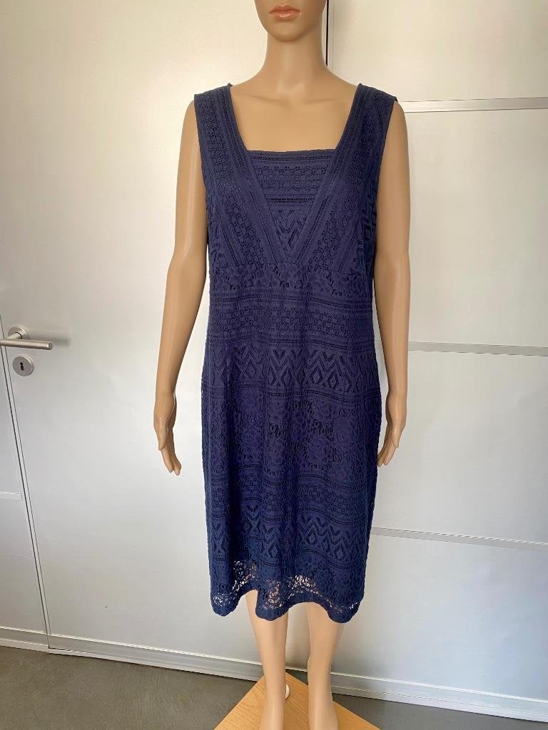 H669 Claudia Strater maat 44=L jurk jurkje kant donker-blauw, Blauw, Maat 42/44 (L), Ophalen of Verzenden, Zo goed als nieuw