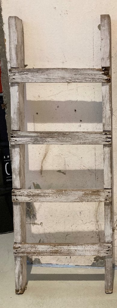 Brocante oud houten laddertje - ladder / sleets, Huis en Inrichting, Woonaccessoires | Overige, Ophalen, Hout, ---, ---