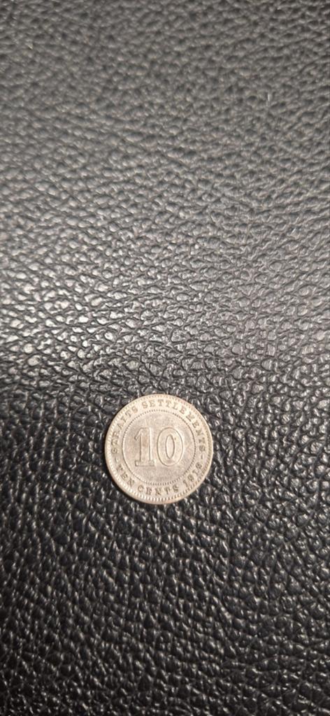 Straits Settlements 10 cent 1919 zilver, Ophalen of Verzenden, Zuidoost-Azië, Zilver