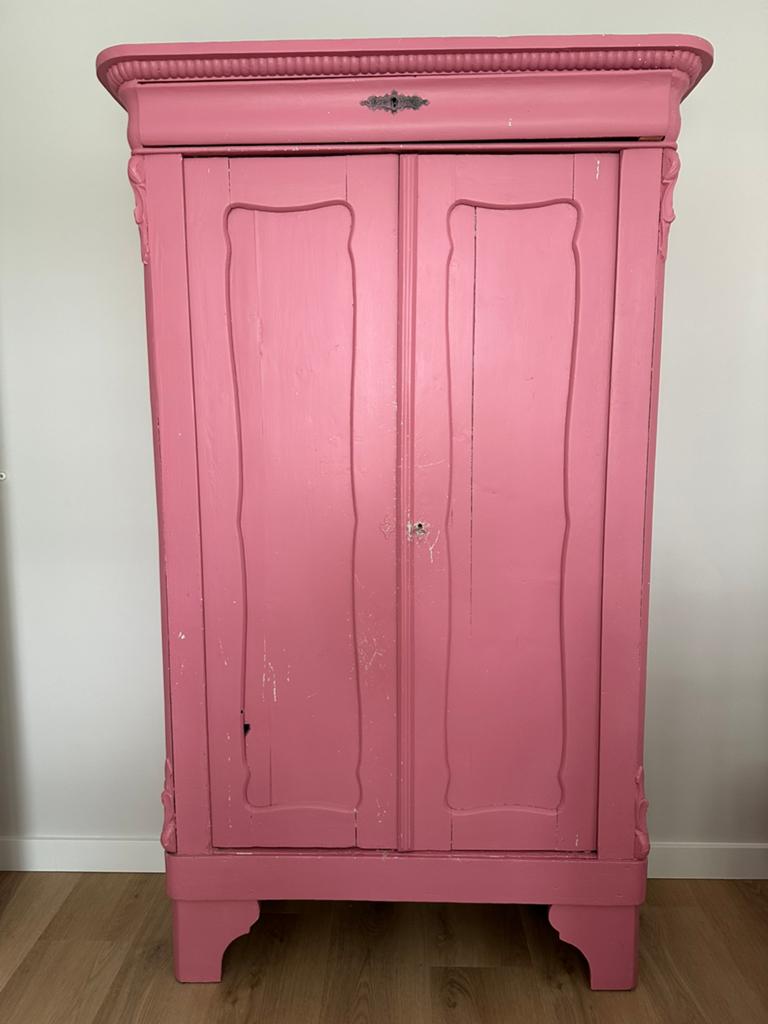 Biedermeier kast roze (1.87m hoog, 1.12m breed), Antiek en Kunst, Ophalen
