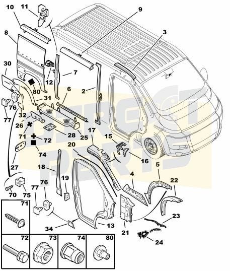 Fiat Ducato (1/07)-/ Achterscherm 2/3 drs 1334630210 RESTPAR