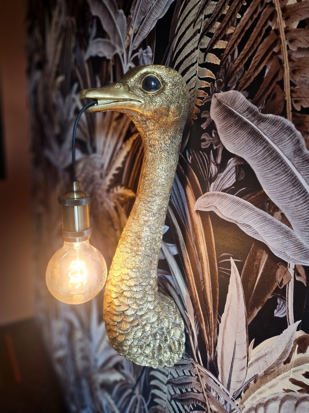 struisvogel lamp, Goud, Nieuw, Sfeerlamp, Inclusief lichtbron