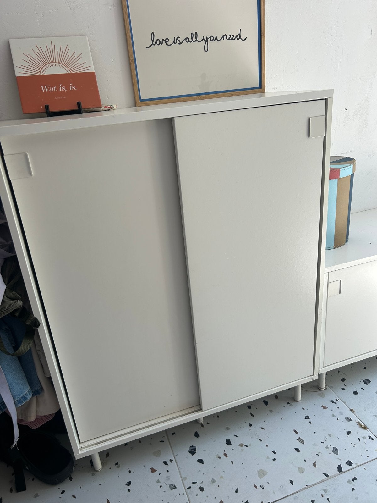 2 handige schoenenkasten in verschillende maten, Ophalen, Gebruikt