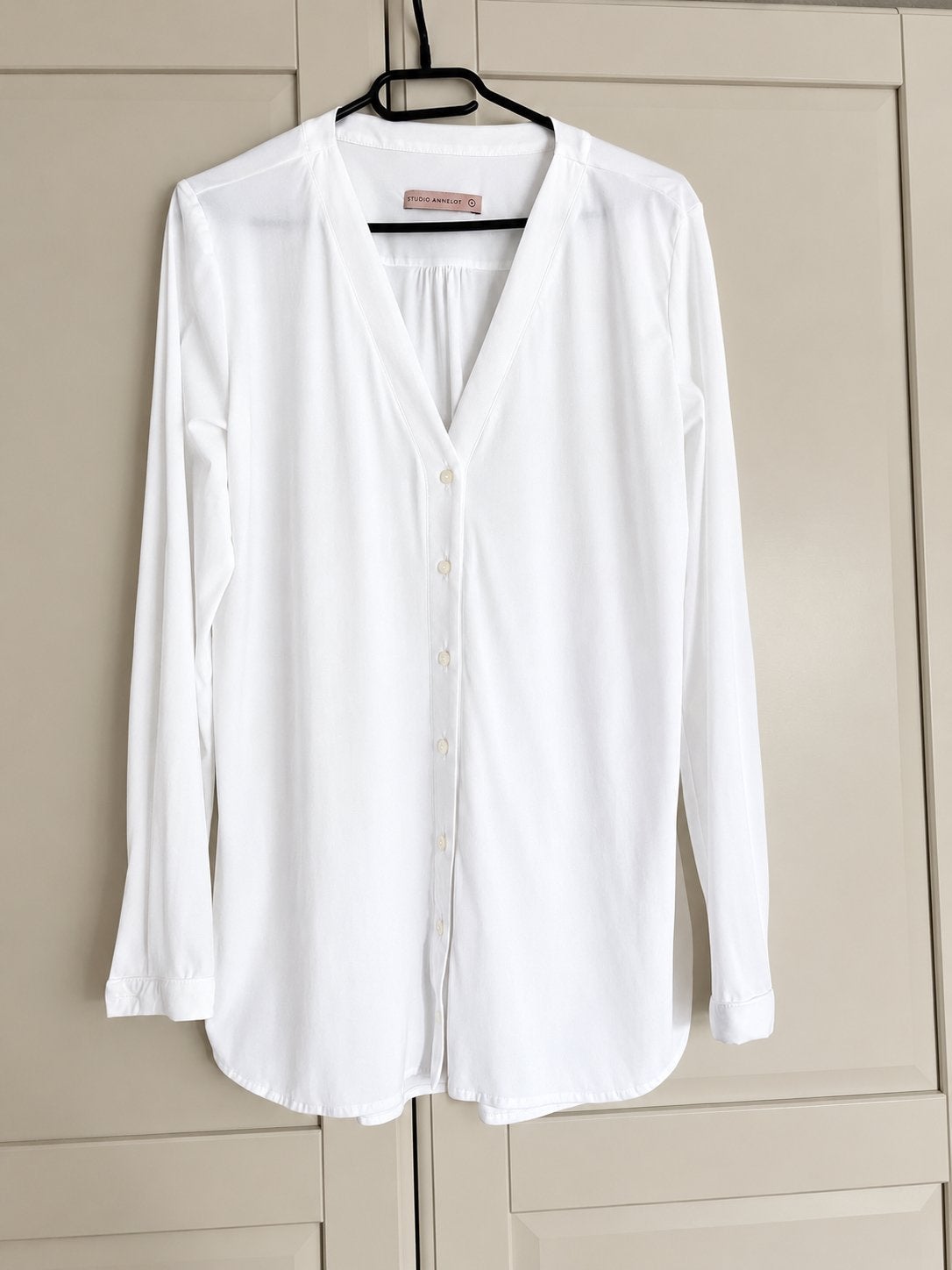Studio anneloes evi blouse L wit travelstof, Verzenden, Wit, Maat 42/44 (L), Zo goed als nieuw