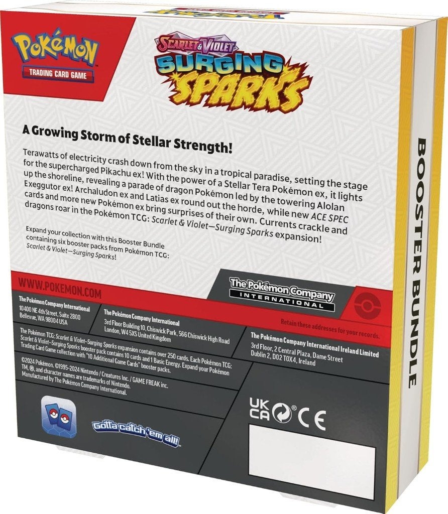 Pokémon Surging Sparks Booster Bundle Pokémon Center Version, Ophalen of Verzenden, Nieuw, Boosterbox, Foil
