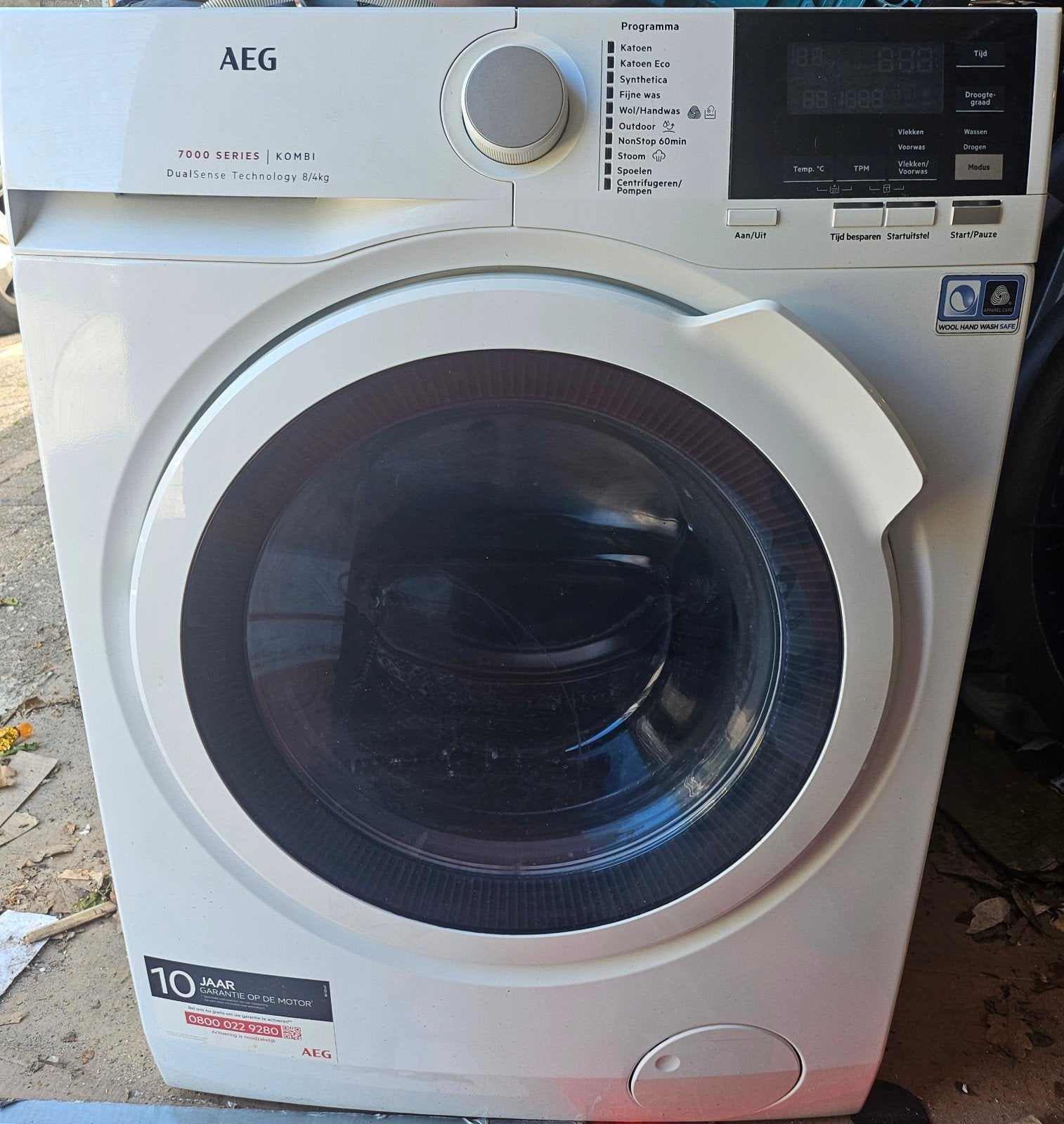 AEG 7000 serie combi Was / Droog met DualSense technology, Witgoed en Apparatuur, 8 tot 10 kg, Ophalen, Zo goed als nieuw, 85 tot 90 cm
