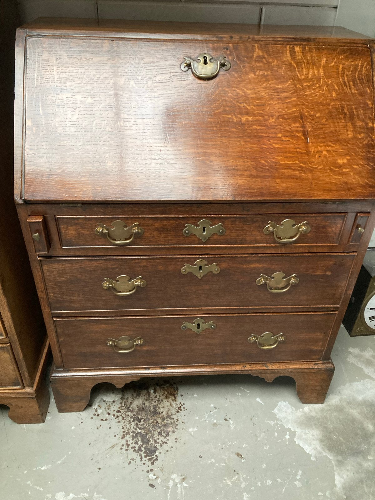Antiek Engels Bureau - Eikenhouten Secretaire, Antiek en Kunst, Ophalen