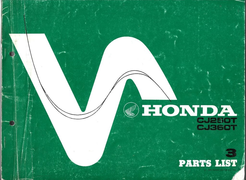 Honda CJ250 T Honda CJ360 T parts list (2161z) motor, Motoren, Verzenden, Honda