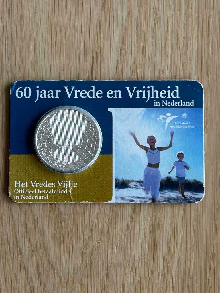 COINCARD ZILVER 60 Jaar Vrede en Vrijheid  2005, Ophalen of Verzenden, Koningin Beatrix, Euro's, Zilver