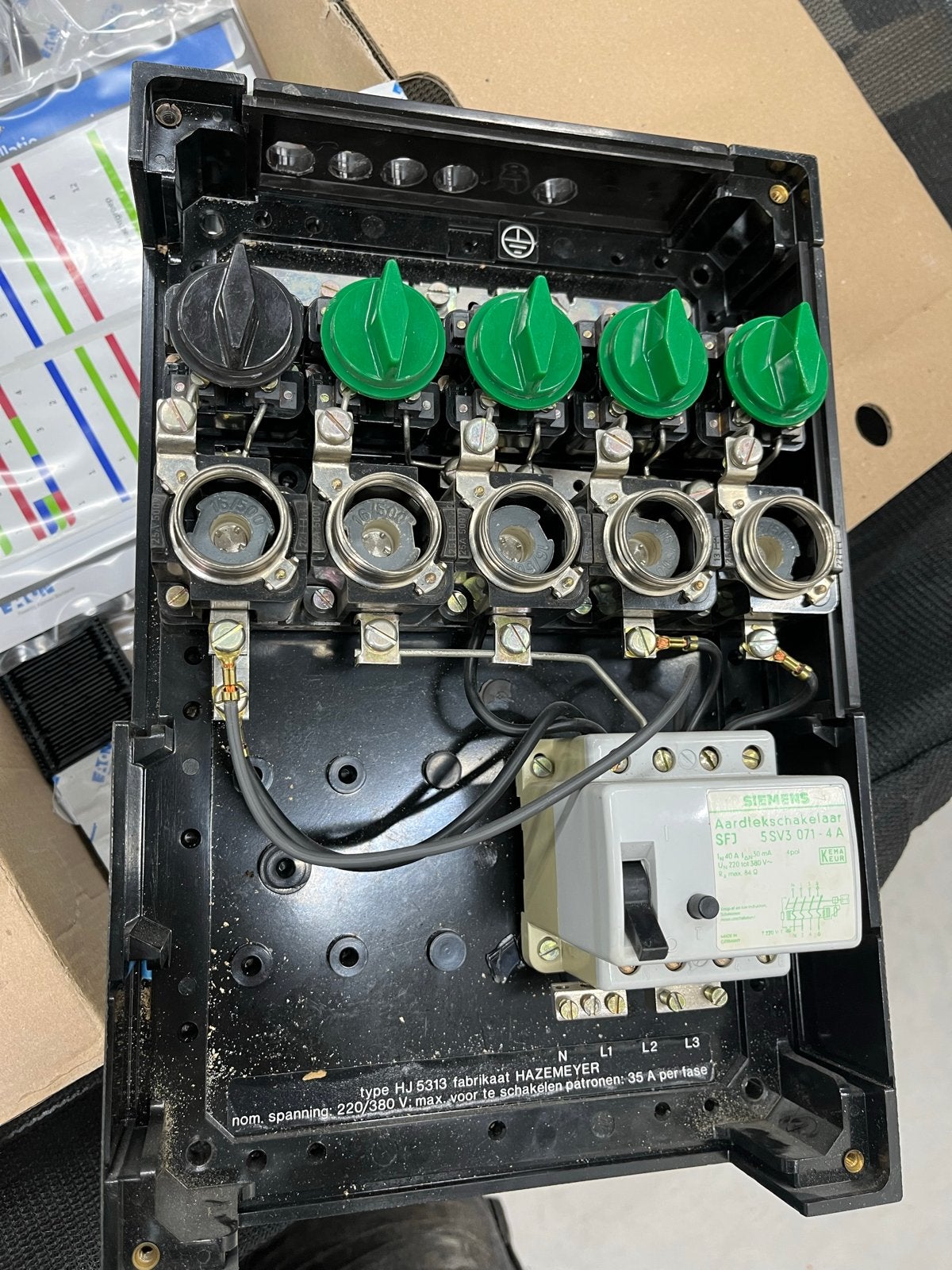 Groepenkast Hazemeyer met Siemens aardlekschakelaar, Ophalen, Gebruikt, Overige merken, Groepenkast