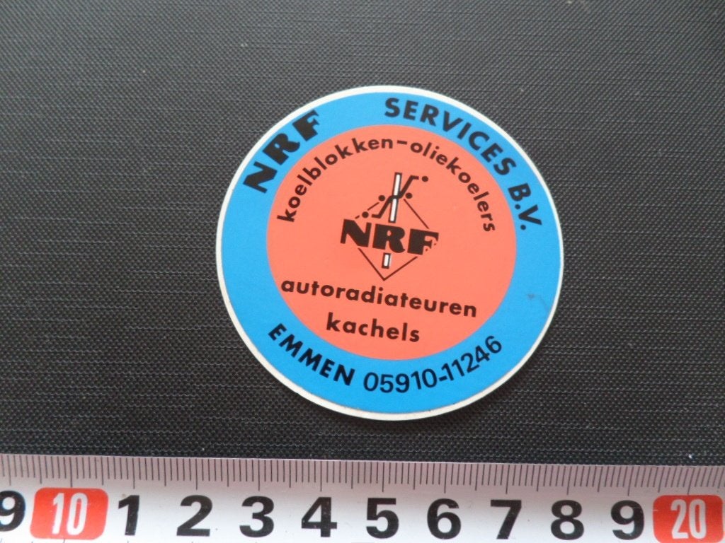 sticker emmen NRF koelblokkken autoradiateuren kachels, Verzamelen, Stickers, Ophalen, Zo goed als nieuw