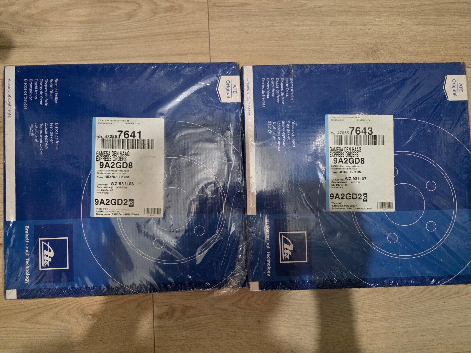 Nieuwe ATE remschijven (2 stuks) - Ongebruikt, Ophalen of Verzenden, Nieuw