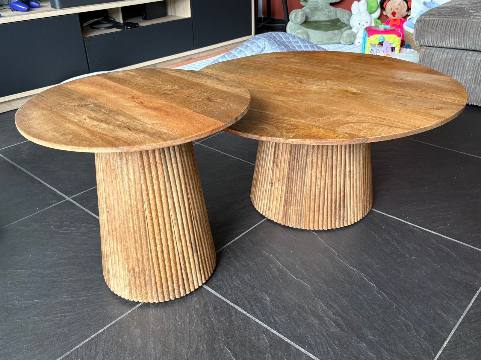 Salontafels Santon Naturel 50cm & 80cm set, Huis en Inrichting, Ophalen, Rond, Minder dan 50 cm, 50 tot 100 cm
