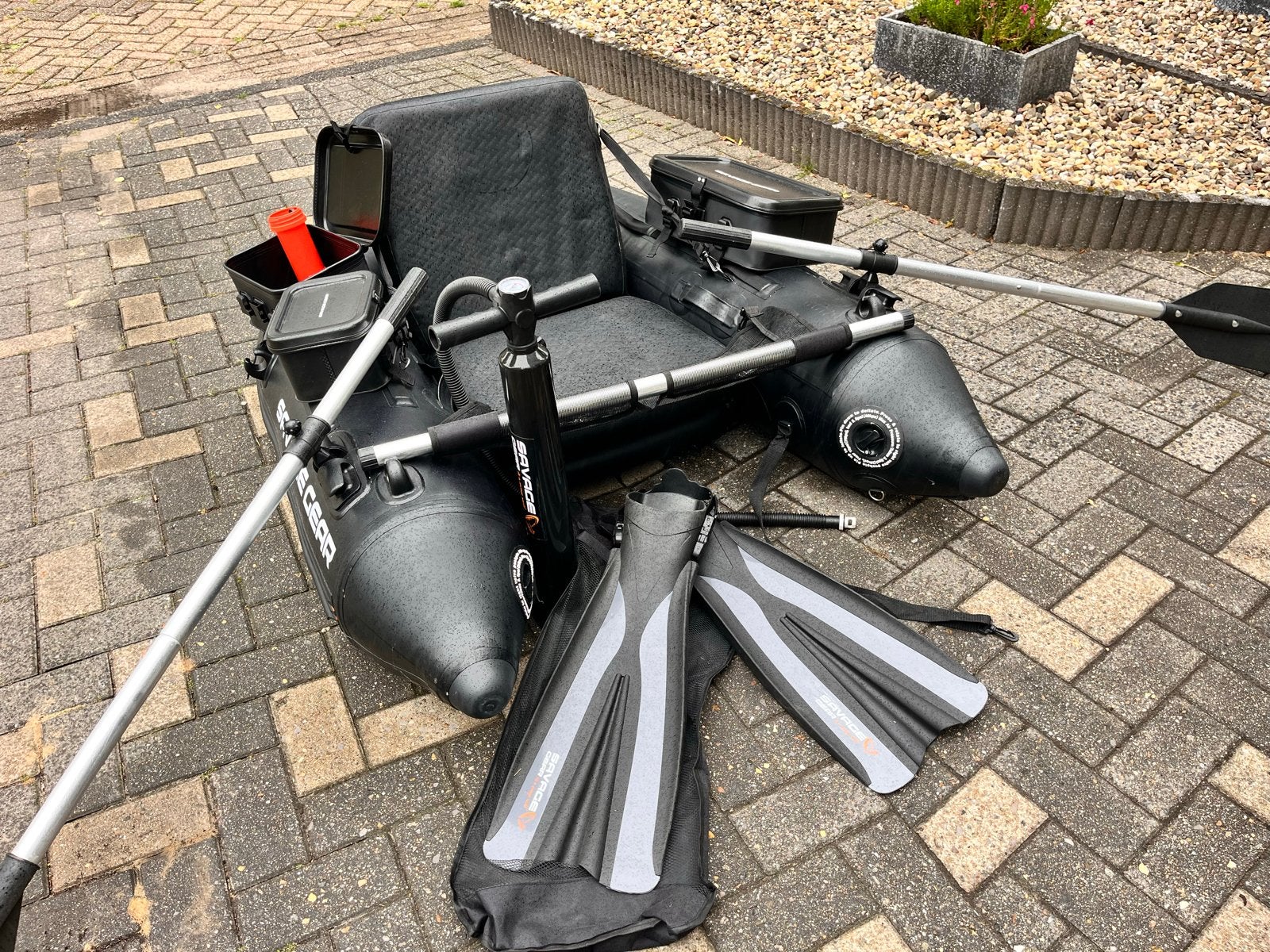 Savage Gear High Rider 170 V2 Belly Boat, PVC, Zo goed als nieuw, Opbergtas, Ophalen
