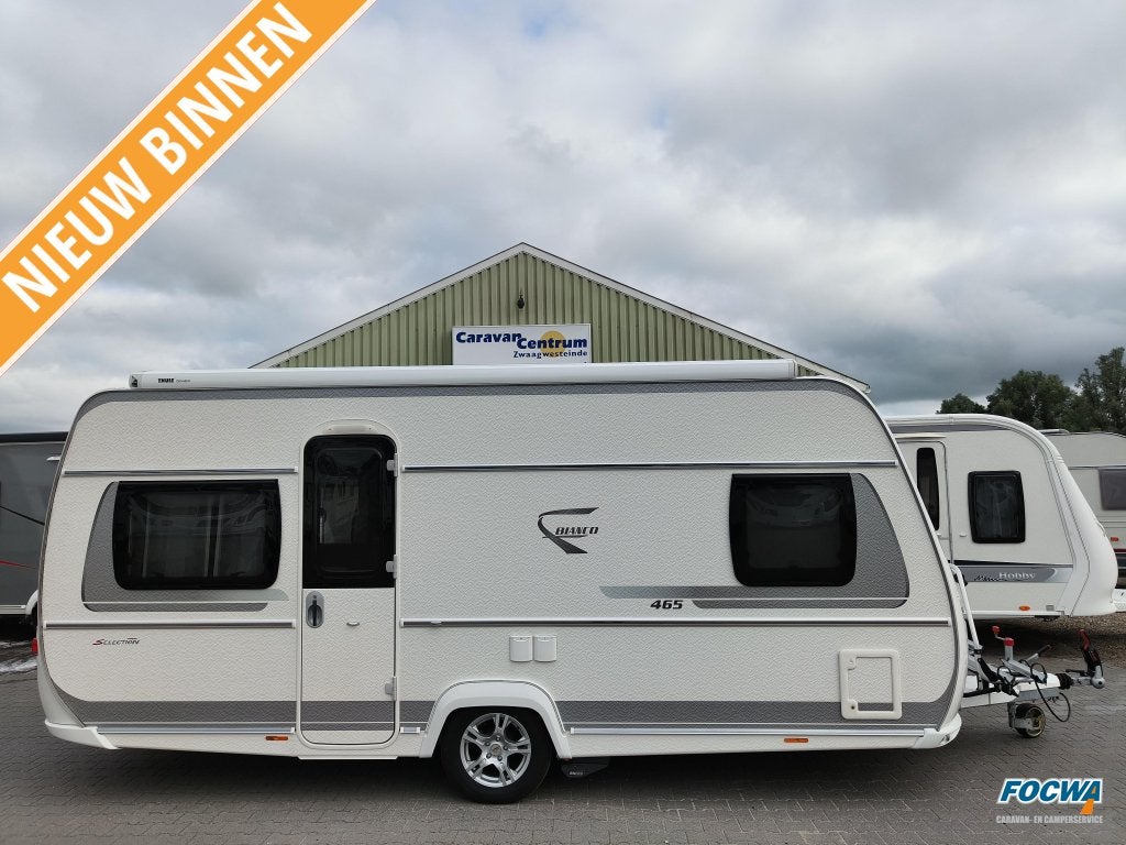 Fendt Bianco Selection 465 SFB Mover Fransbed Zit Thule, Caravans en Kamperen, Caravans, Rondzit, Bedrijf, Schokbreker, Dwarsbed