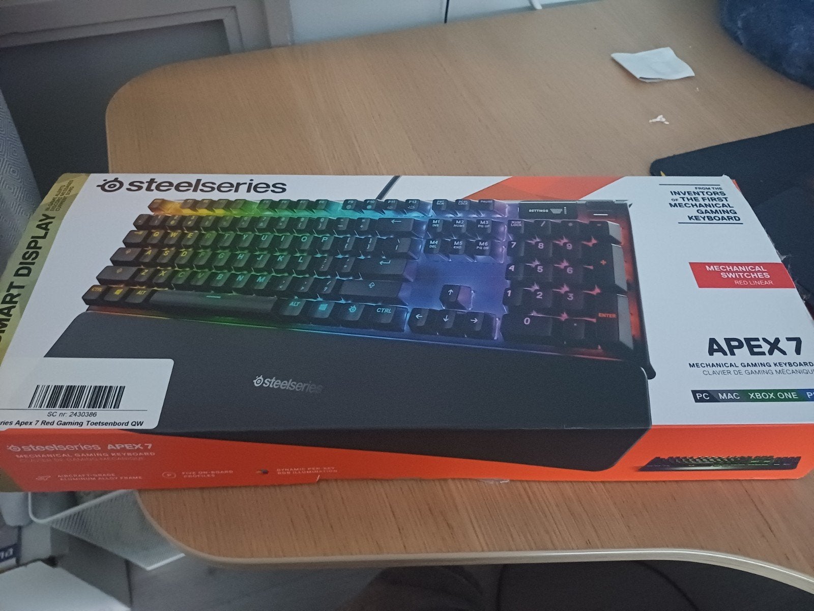 SteelSeries Apex 7 Gaming Toetsenbord QWERTY RGB, Computers en Software, Ophalen of Verzenden, Qwerty, Gaming toetsenbord, Bedraad