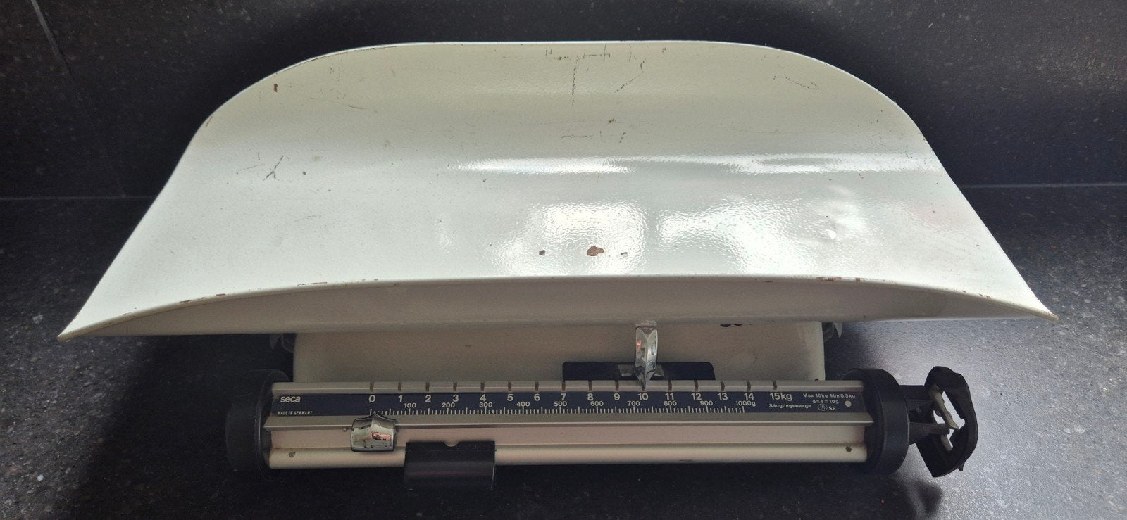Vintage Seca babyweegschaal - Groen Kruis model, Ophalen, Gebruikt, Overige typen, 10 tot 50 kg