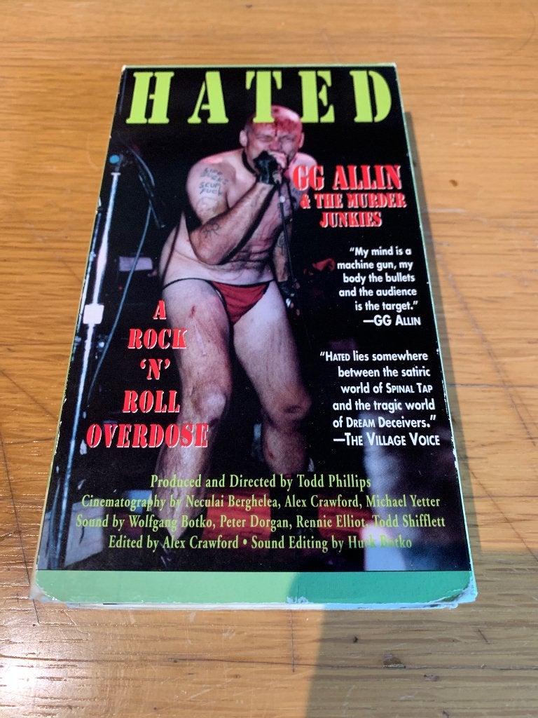 Hated - GG Allin and the murder junkies (vhs), Vanaf 16 jaar, Ex-rental, Muziek en Concerten, Ophalen of Verzenden