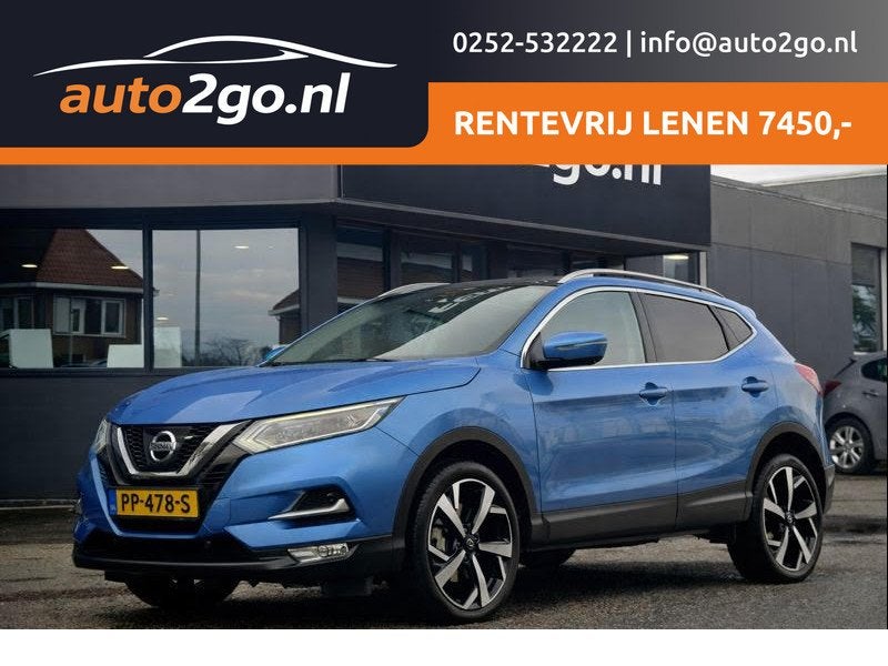 Nissan QASHQAI 1.2 TEKNA AUTOM PANODAK NAVI CAMERA360 LED LM, Auto's, Nissan, Gebruikt, 4 cilinders, Blauw, 116 pk